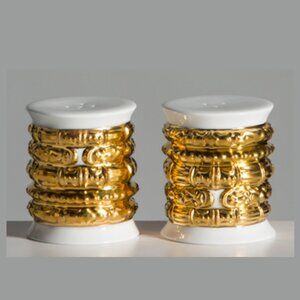 γ2MKγ$380 Katy Briscoe Salt Pepper Set 24K Gold Plated